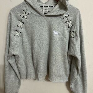 Victoria's Secret Pink Gray Hoodie Crop Size M